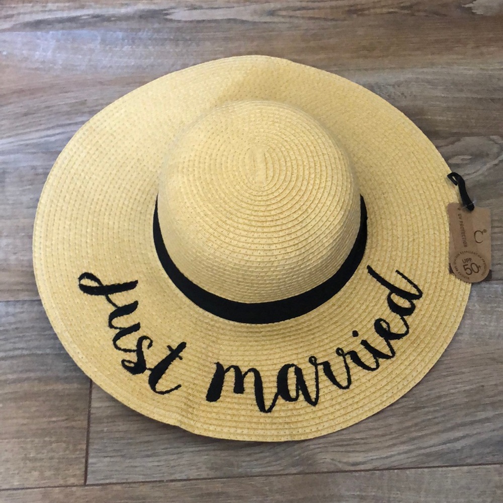 NWT Just Married Sun Hat UPF 50+